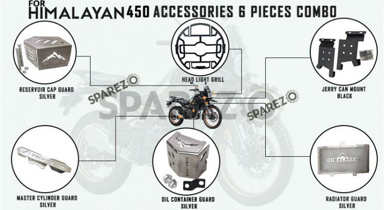 Royal Enfield 6 Pcs Accessories Combo Pack CP-1 Himalayan 450 - SPAREZO